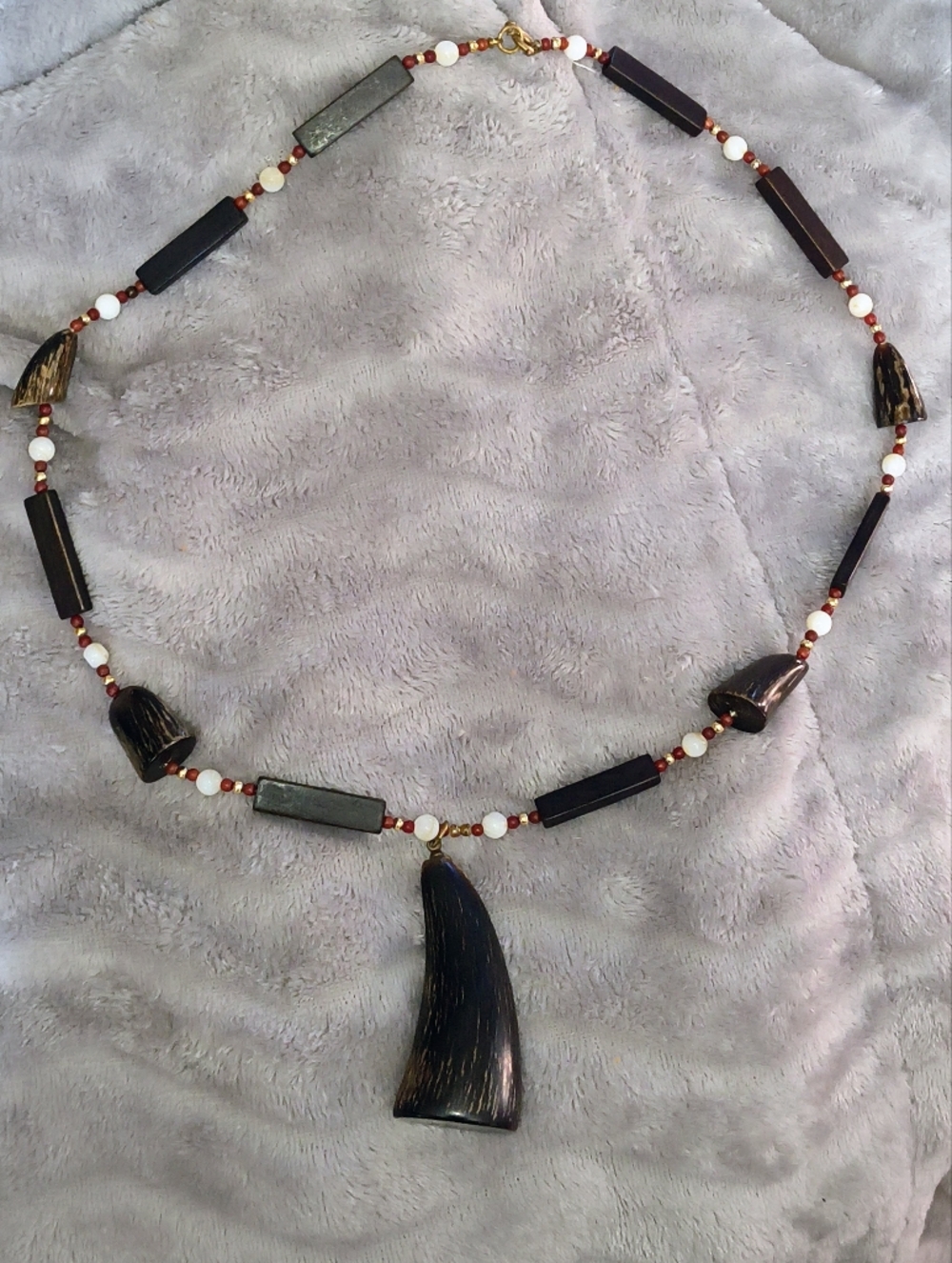 Caribbean Artisan Red Corral Horn-Pendant Necklace